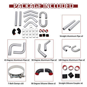 <span class=keywords><strong>3</strong></span> "DIY полированный интеркулер Труба с U труба черный силиконовый соединитель + зажим комплект - Product Image 3