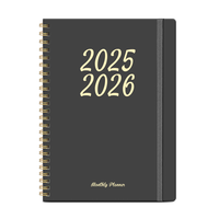 Agenda quotidien personnalisé 2026 avec couverture en cuir, à points, pour l'école, les affaires, le travail, le carnet de notes, type livre