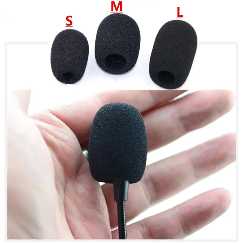 Ensemble de Microphone noir dédié casque de remplacement mousse casque housse de micro Microphone pare-brise casque éponge