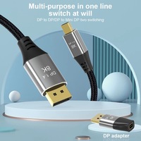 Adaptateur Mini DP 1.4 vers DisplayPort 8K, adaptateur DP mâle vers Mini DP femelle en aluminium, connecteur de conversion HD 60Hz 4K 144HZ pour ordinateur