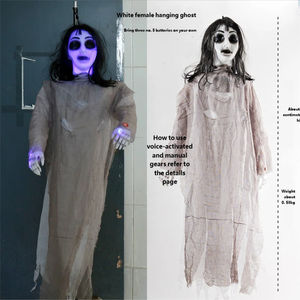 Décoration d'Halloween pour bar, maison hantée, scène d'évasion en chambre secrète : Grande fantôme suspendue effrayante (sorcière) - Product Image 2