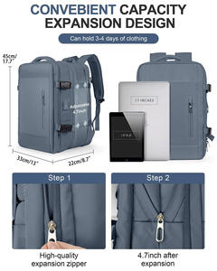 Vente chaude Personnalisé Ordinateur Portable Voyage <span class=keywords><strong>Sac</strong></span> À <span class=keywords><strong>Dos</strong></span> Ordinateur Weekender Extensible <span class=keywords><strong>Sac</strong></span> À <span class=keywords><strong>Dos</strong></span> pour Femmes Hommes Carry on Flight Large - Product Image 4