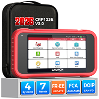 Escáner de Diagnóstico para Autos CRP123E V3.0, Pantalla LCD Roja, Bluetooth, OBD2, Sistema Completo, Herramienta Universal