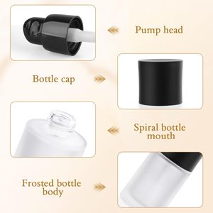 30ml-120ml Frosted Clear Amber Glass Spray Bottle with <b>Black</b> Spray <b>Pump</b> Cap for Perfume Refillable Package - Product Image 4