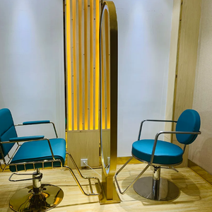 Sillón de Peluquería con Espejo LED y Luz Ajustable, Mueble Metálico Contemporáneo para Uso Comercial - Product Image 4