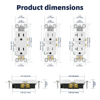 Stopkontak Dupleks Putih Tradisional dan Pelat Dinding Mengkilap 15A 125V NEMA 5-15R Harga Pabrik Soket Daya Hunian 3 Cabang