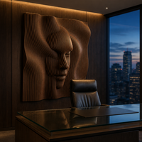 Ensemble de décorations murales insonorisantes et imperméables en panneaux de densité de style Art Déco moderne, avec motifs ondulés numériques CNC, pour appartement, salle de sport, centre commercial