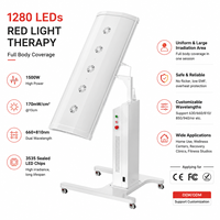 Panneau de luminothérapie LED rouge pour tout le corps, 1280 LED, 1500W, 660nm, 850nm, support réglable, panneau infrarouge pour la maison, la clinique et le bien-être