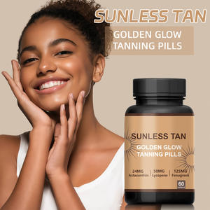 Vendita calda vegana abbronzanti abbronzanti abbronzanti dorate in capsule Stock - Product Image 3