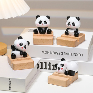 Cute Cartoon Panda Phone <b>Stand</b> Resin Desk Ornament Anti Slip Compact Design Office <b>Desktop</b> Decoration Single Piece Package - Product Image 5