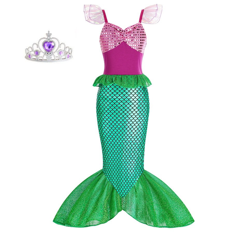 Mermaid green princess dress for crown