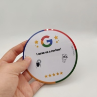 Autocollant Époxy NFC Google Review 120x120mm / Plaque de Commentaires pour Restaurants Ins/Facebook/Yelp/Tripadvisor