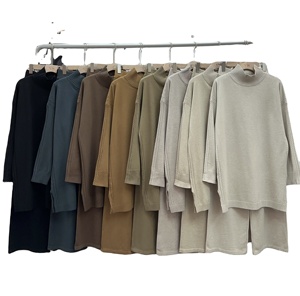 Set di Abbigliamento Invernale per Donne Musulmane, Maglione Oversize Casual in Tinta Unita, Completo in <span class=keywords><strong>Maglia</strong></span> per Loungewear - Product Image 6