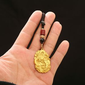 พวงกุญแจทองเหลืองรูปน้ำเต้าปลาสลิดของจีนพวงกุญแจห้อยจี้รูปลูกวัวนำโชคโชคดีโชคดีโชคดีความมั่งคั่งของขวัญสำเร็จ - Product Image 2