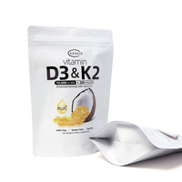 Sachet d'emballage personnalisé pour capsules de suppléments de vitamines et de protéines, pochette plastique haute barrière refermable avec fermeture éclair, format stand-up