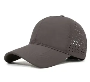 Quick Dry Cap Mesh Cap Waterproof Laser Cutting Punch Hole 6 Panel Hats