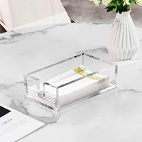 Support à serviettes en acrylique personnalisé, plateau porte-serviettes pour invités, support transparent plus épais pour serviettes jetables pour cuisine et salle à manger
