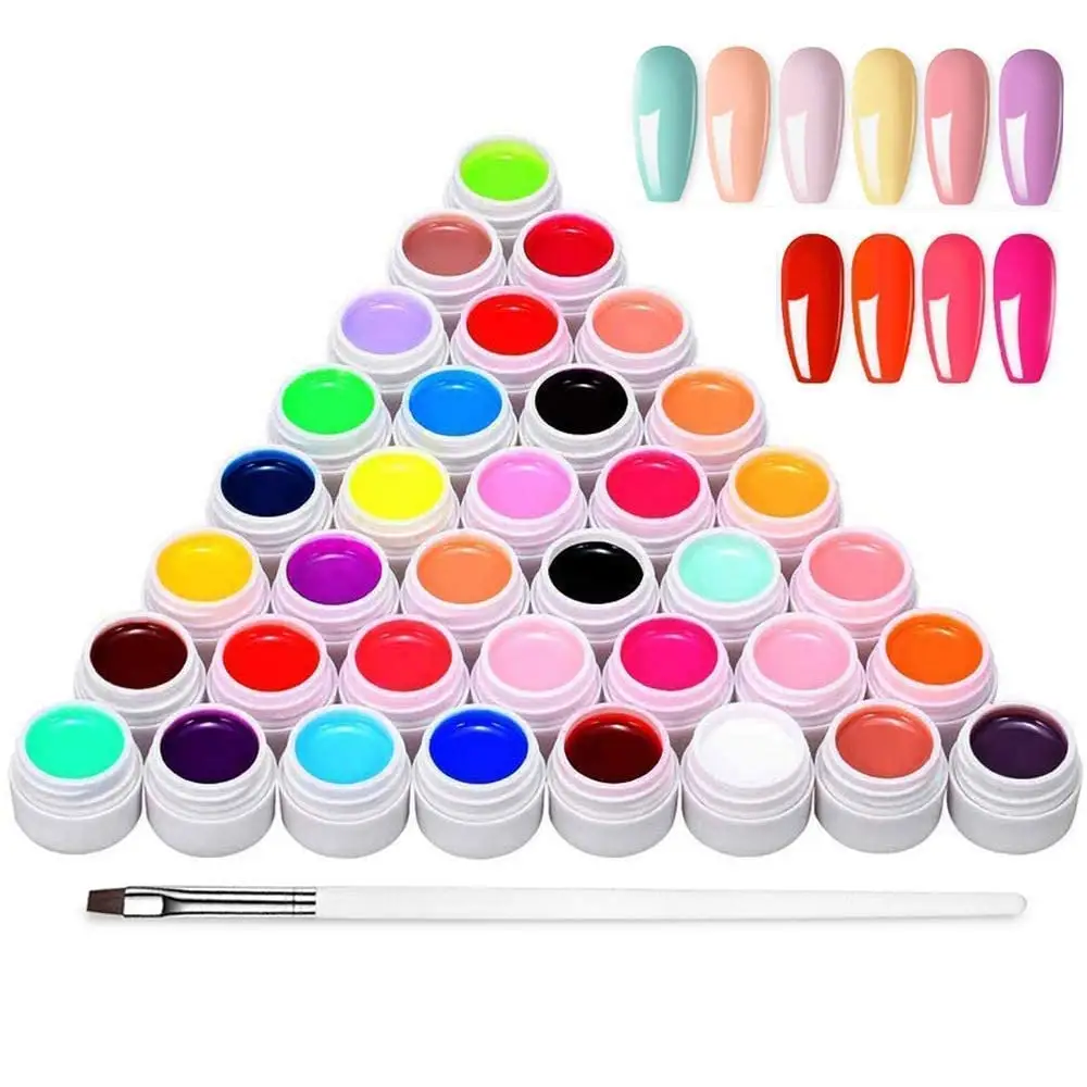 36 Couleurs DIY Peinture Gel Polish Set avec Nail Art Brush pour Nail Art Paint Design Nail