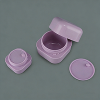 Pot en plastique carré bleu rose 20g 50g 100g 200g, pot à crème en plastique rechargeable, pot à crème pour le visage, emballage de bouteille à large ouverture pour cosmétiques