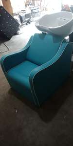 Cuenco de fibra de vidrio para champú, adorno azul cielo y blanco con Bol ajustable, 5 años de garantía, novedad de 2020 - Product Image 2