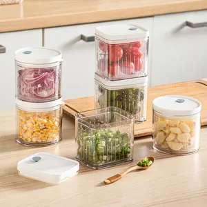 Boîte de rangement en plastique pour aliments, bac à légumes de cuisine, place carrée, conservation des aliments, égouttoir