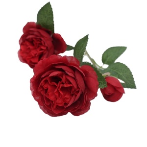 Fournitures artificielles en soie, 1 pièce, prix bas, blanc, orange, bleu, rose, noir, toucher véritable, 3 fourchettes, fleurs pivoines pour décor d'intérieur - Product Image 1