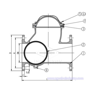 Giá tốt tùy chỉnh kích thước EPDM + wcb đĩa gang sắt dễ uốn loại mặt bích bóng kiểm tra van - Product Image 2