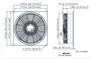 Ventilateur axial EC Delta GTW091PUU29E-V001 400VAC 4000W 6.5A 1260RPM 20241CFM 1070*1070*237mm pour refroidisseur sec de centre de données HVAC - Product Image 6
