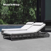 Meubles de jardin, canapé modulaire d'extérieur, tabouret de bar en rotin, table à manger de luxe, chaise de piscine d'hôtel, canapé de patio, restaurant