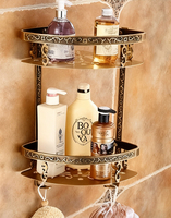 Luxe européen classique Antique coin étagère de rangement en aluminium salle de bain accessoires étagère murale salle de bain étagères support Triangle