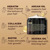Masque capillaire au collagène en gros, sans sulfate, végétalien, à l'huile d'argan et à la kératine pour cheveux abîmés et secs, enrichi en protéines