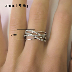 Anello Geometrico a Linee Incrociate per Donne, Stile Lussuoso, Accessorio Trendy per Feste, Regalo alla Moda - Product Image 4