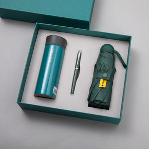 Set Regalo Aziendale Moderno e Semplice con Thermos in Metallo Chiudibile e Ombrello Parasole per Omaggi ai Clienti - Product Image 3
