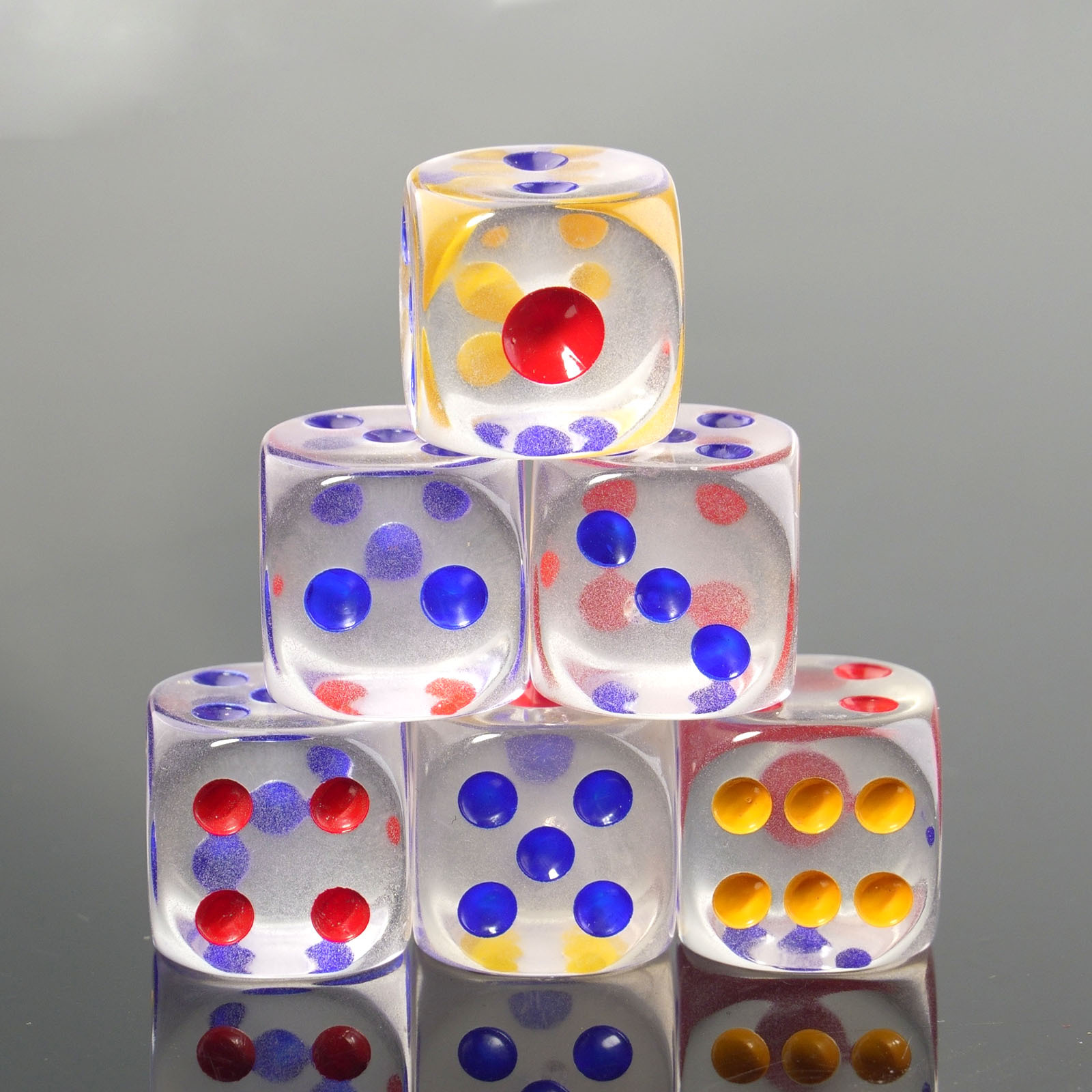 Transparent / Pips Rouge Jaune Bleu
