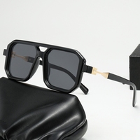 Meilleur prix, lunettes de soleil pour femmes, style vintage polyvalent, monture ronde à double pont, charmantes et populaires