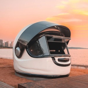 Carrito de <span class=keywords><strong>Comida</strong></span> Móvil de Acero Inoxidable y Fibra de Vidrio con Forma de Casco, Kiosco de <span class=keywords><strong>Comida</strong></span> sin Motor, Configuración Personalizada, Puesto de <span class=keywords><strong>Comida</strong></span> para Interiores y Calle - Product Image 5
