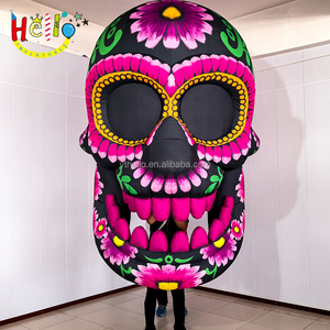 Tête de squelette géant gonflable en plein air éclairé <span class=keywords><strong>marionnette</strong></span> gonflable rose halloween - Product Image 3