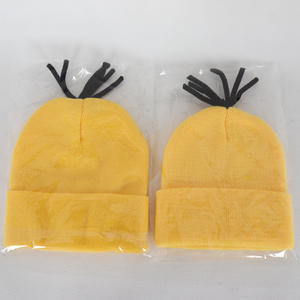 For Cross-Border Halloween <strong>Minion</strong> Jacquard Knitted Cosplay <strong>Hat</strong> Yellow Yarn 100% Acrylic Fashion Parent-Child <strong>Hat</strong> - Product Image 4