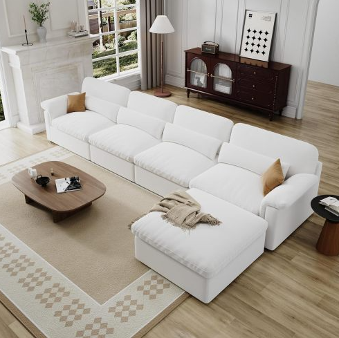 Blanco + Yute + 5 Asientos + Relleno de plumón