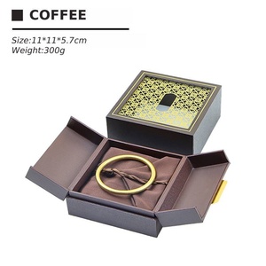 Modern Style <b>Book</b> Shape Chinese Wooden Jewelry Packaging <b>Boxes</b> Vintage Solid Wooden Jewelry Organizer with Pouch Cloth - Product Image 5