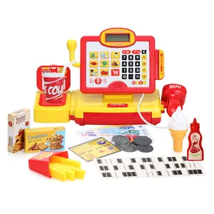 Five Star Kids Food Toys Role Playing Cash Register with Music Toy Unisex Pretend Play Educational Toys for Kids Boys Girls