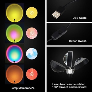 LED Smart APP RGB Color Phone App Control Sunset Lamp Rainbow Projector Light Background Wall Night Light - Product Image 3