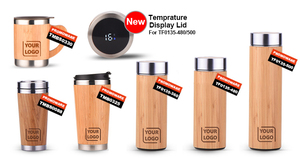 Flacon Thermos isotherme en bambou, avec affichage Led et contrôle de la température, ml - Product Image 6