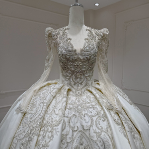 Xx65 <b>Bride</b> Ball Gown Heavy Industry Beading Long Sleeve Plus Size Vintage Court Style Jancember - Product Image 1