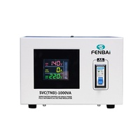 Stabilisateur de tension monophasé FENBAI avec affichage numérique LED 1KVA, sortie double 220V 110V