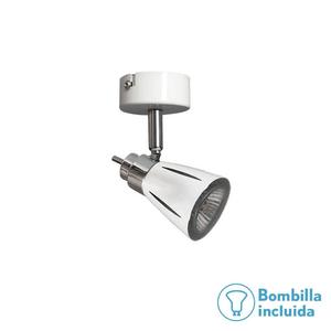 Foco LED blanco de 50W con casquillo GU10, ideal para iluminación en espacios interiores y exteriores, proporcionando luz. - Product Image 1