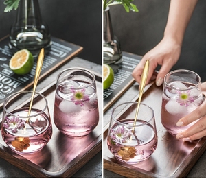 Bicchieri da Vino Senza Stelo con Fondo Colorato, <span class=keywords><strong>Bicchierini</strong></span> da Shot, Bicchieri a Forma di Uovo Senza Piombo, Bicchieri Highball 370/390ml - Product Image 2