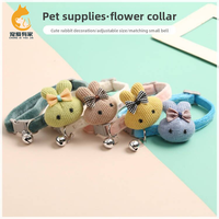 Collier de sécurité pour animaux de compagnie avec clochette et nœud décoratif, motif chat et chien mignons, édition limitée pour les fêtes, toutes saisons