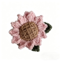 Broche en crochet faite main au design clown mignon, motif champignon et tournesol, ensemble d'artisanat de décoration intérieure de haute qualité