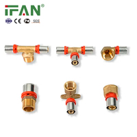Échantillon gratuit IFAN – Raccords à sertir en laiton rouge filetés femelle et mâle de 16 mm à 32 mm (1/2'', 3/4'', 1'') pour tuyaux PEX